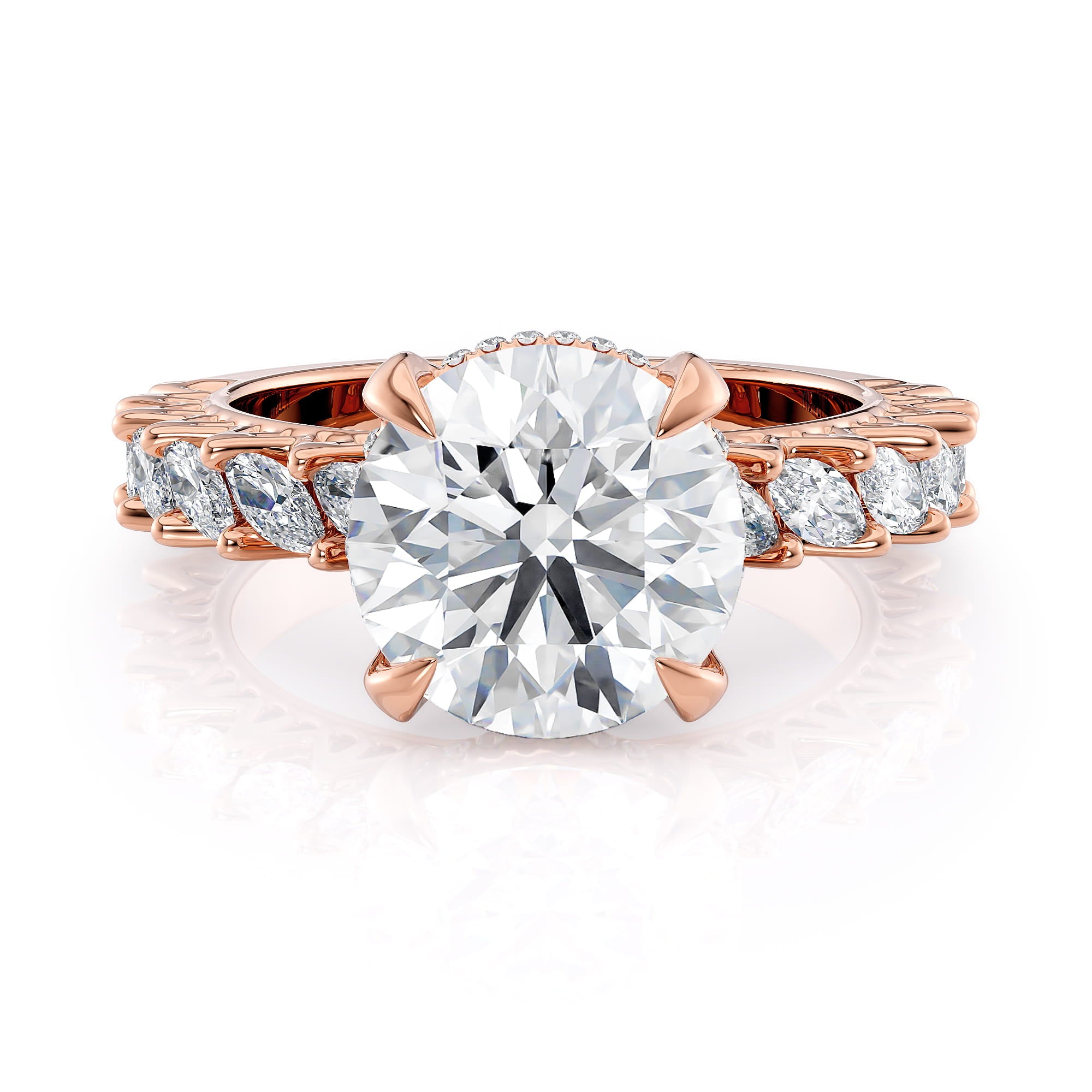 MICHAEL M Engagement Rings 18K Rose Gold / 4 / 1 Meksian R906 R906-1