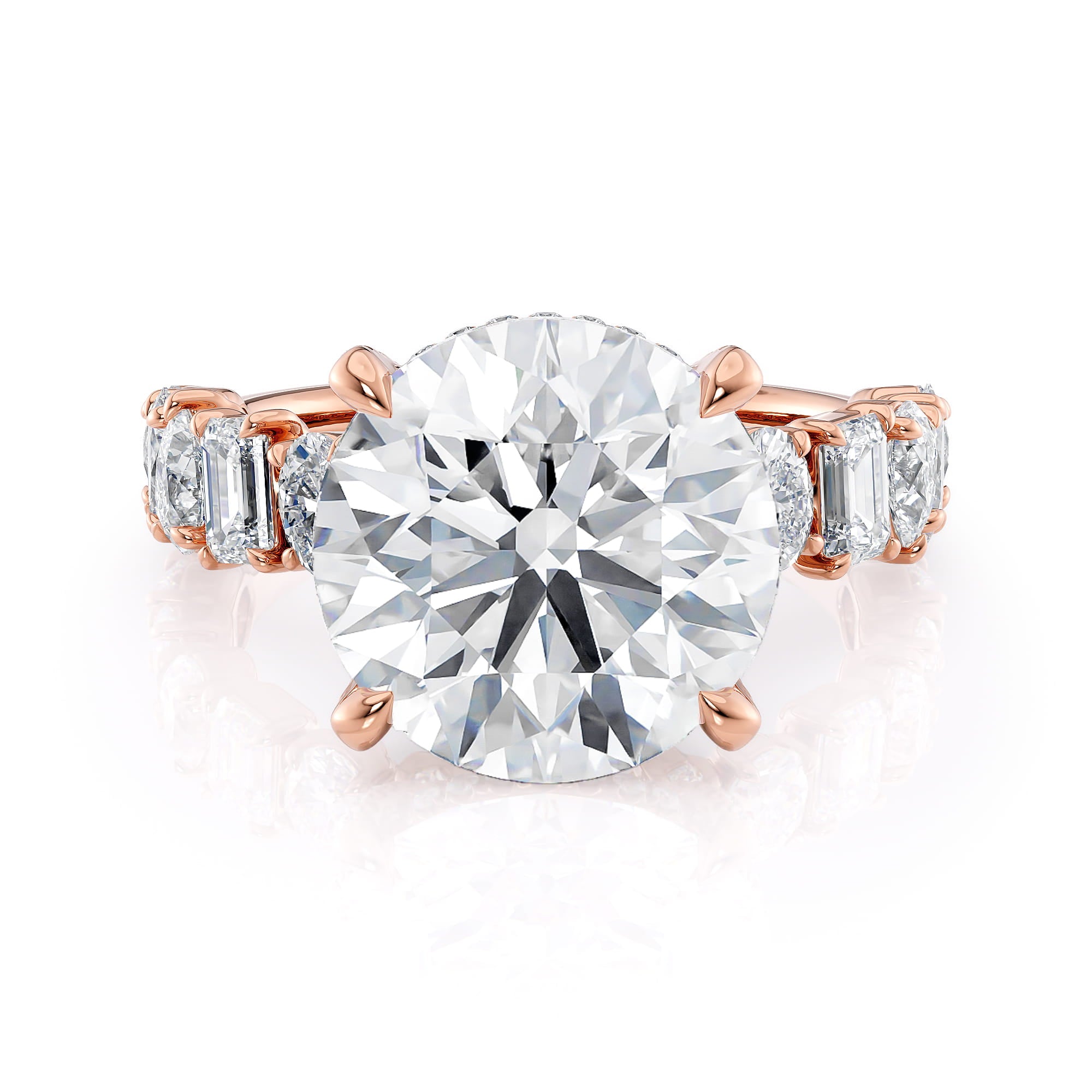 MICHAEL M Engagement Rings 18K Rose Gold / 4 / 1 Montage R814 Round R814-1