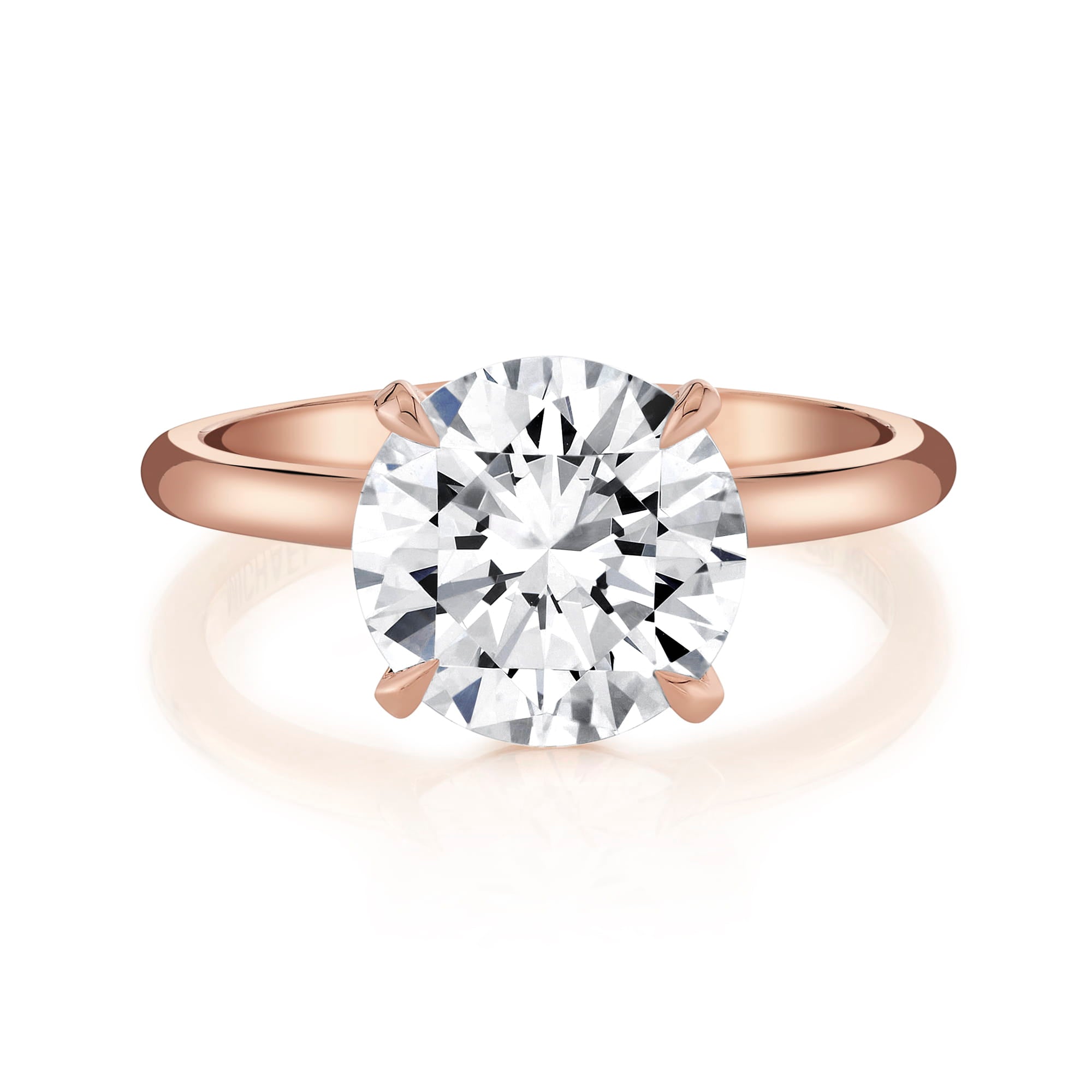 MICHAEL M Engagement Rings 18K Rose Gold / 4 / 1 Solitaire R706 High Polished R706HP-1