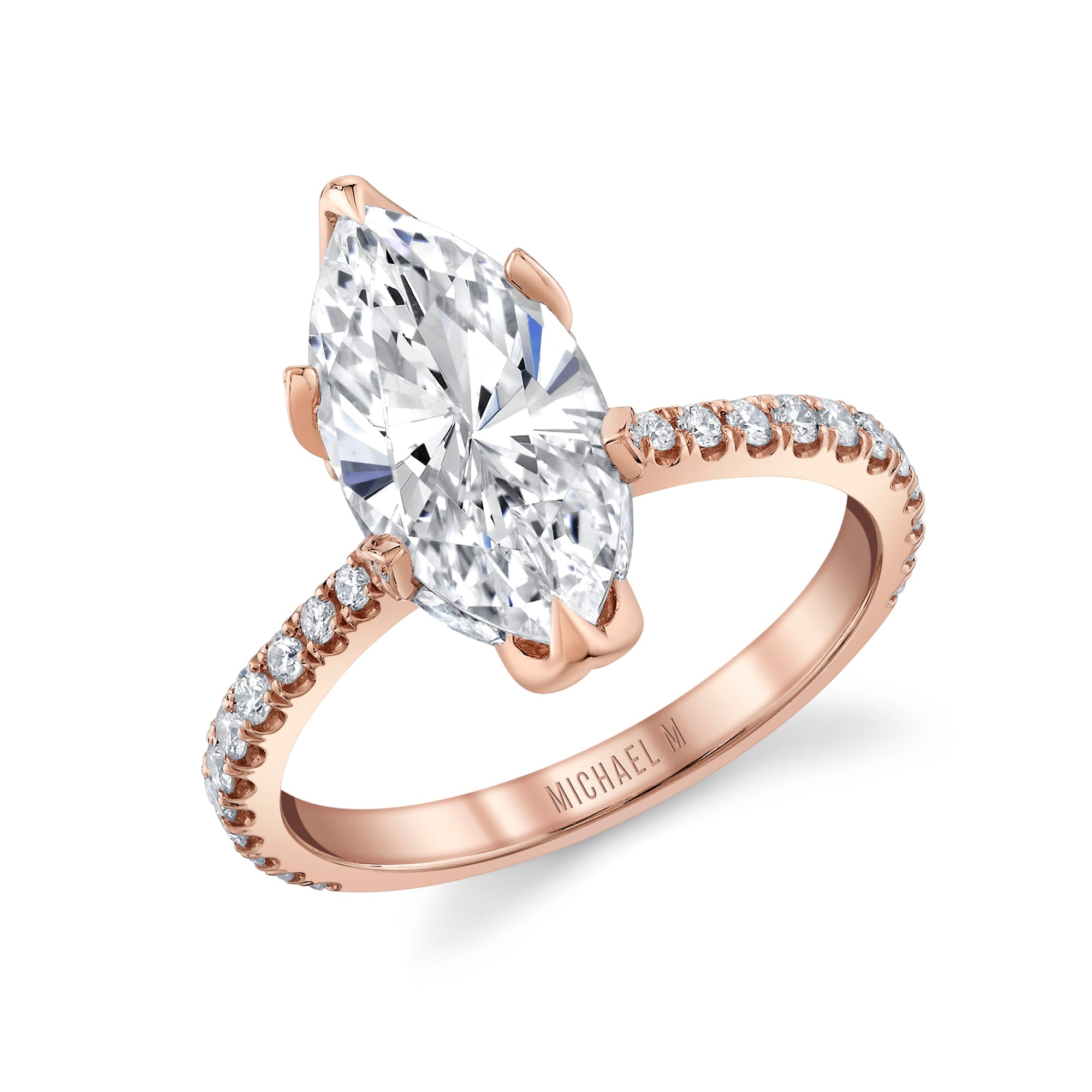 MICHAEL M Engagement Rings 18K Rose Gold / 4 / 1 Tulip R850U R850U-1