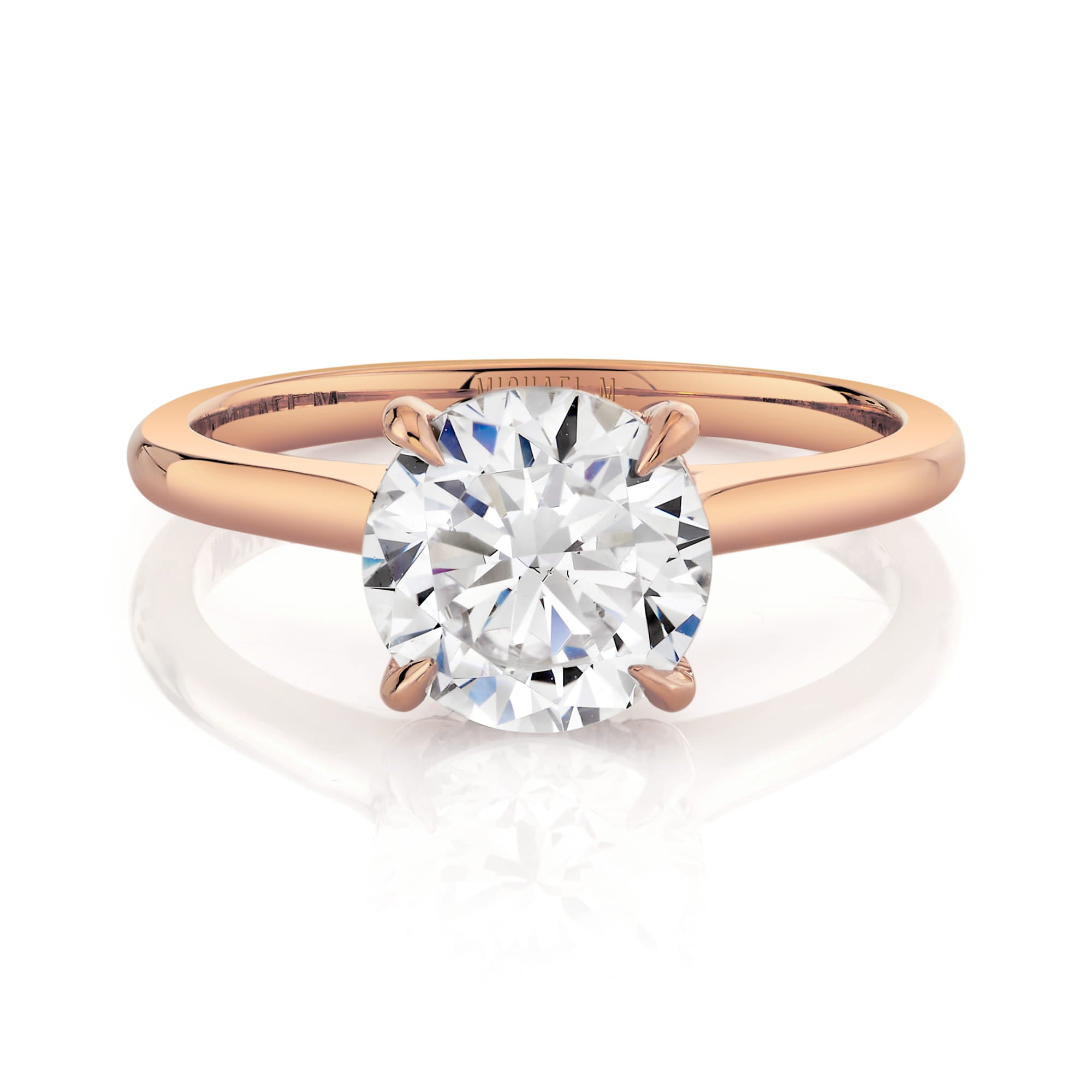MICHAEL M Engagement Rings 18K Rose Gold / 4 Crown R826-2 Round R826-2RD