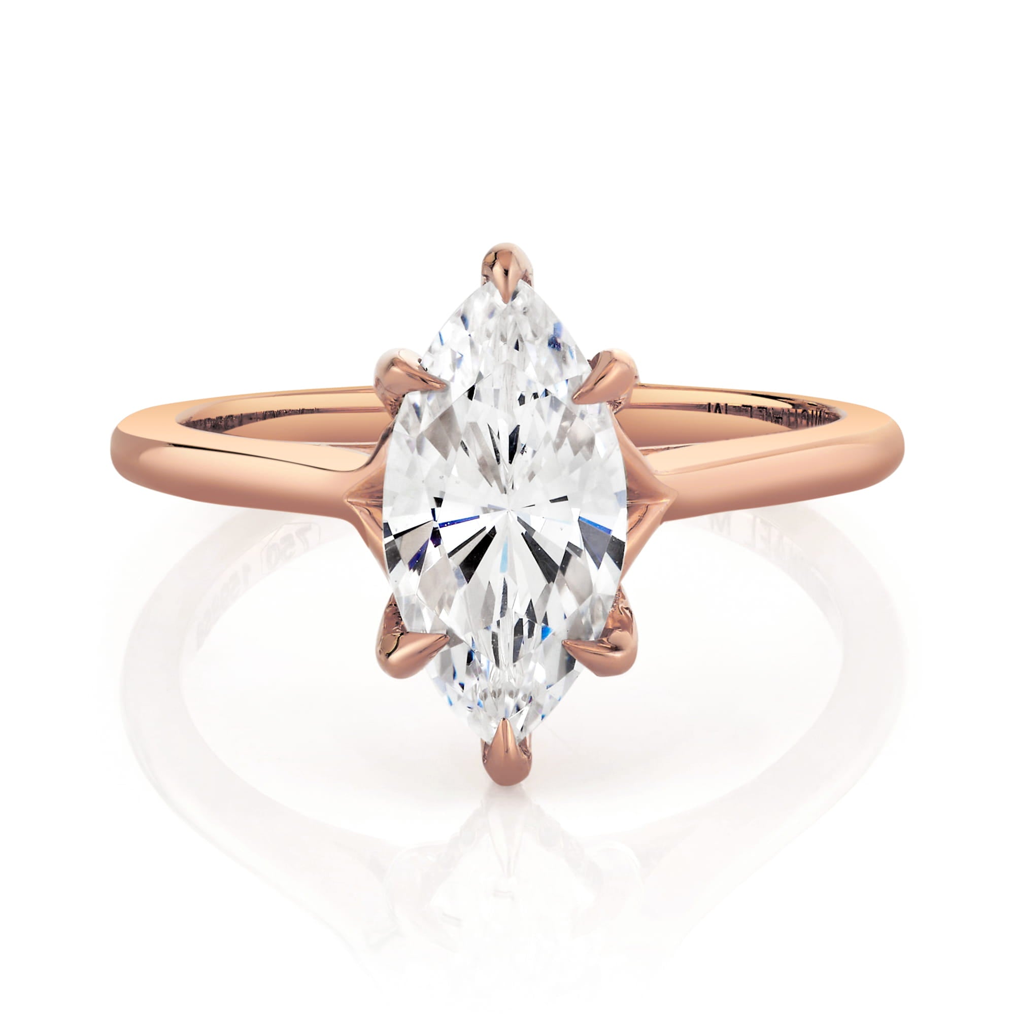 MICHAEL M Engagement Rings 18K Rose Gold / 4 Crown R828-2 Marquise R828-2