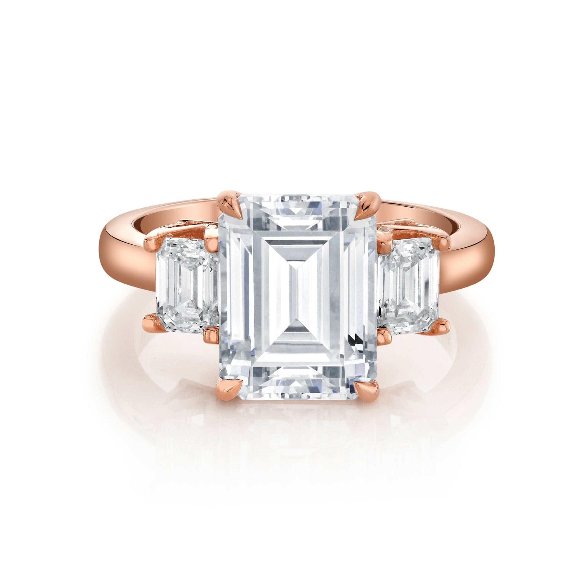 MICHAEL M Engagement Rings 18K Rose Gold Meksian R907-3 Emerald R907-3