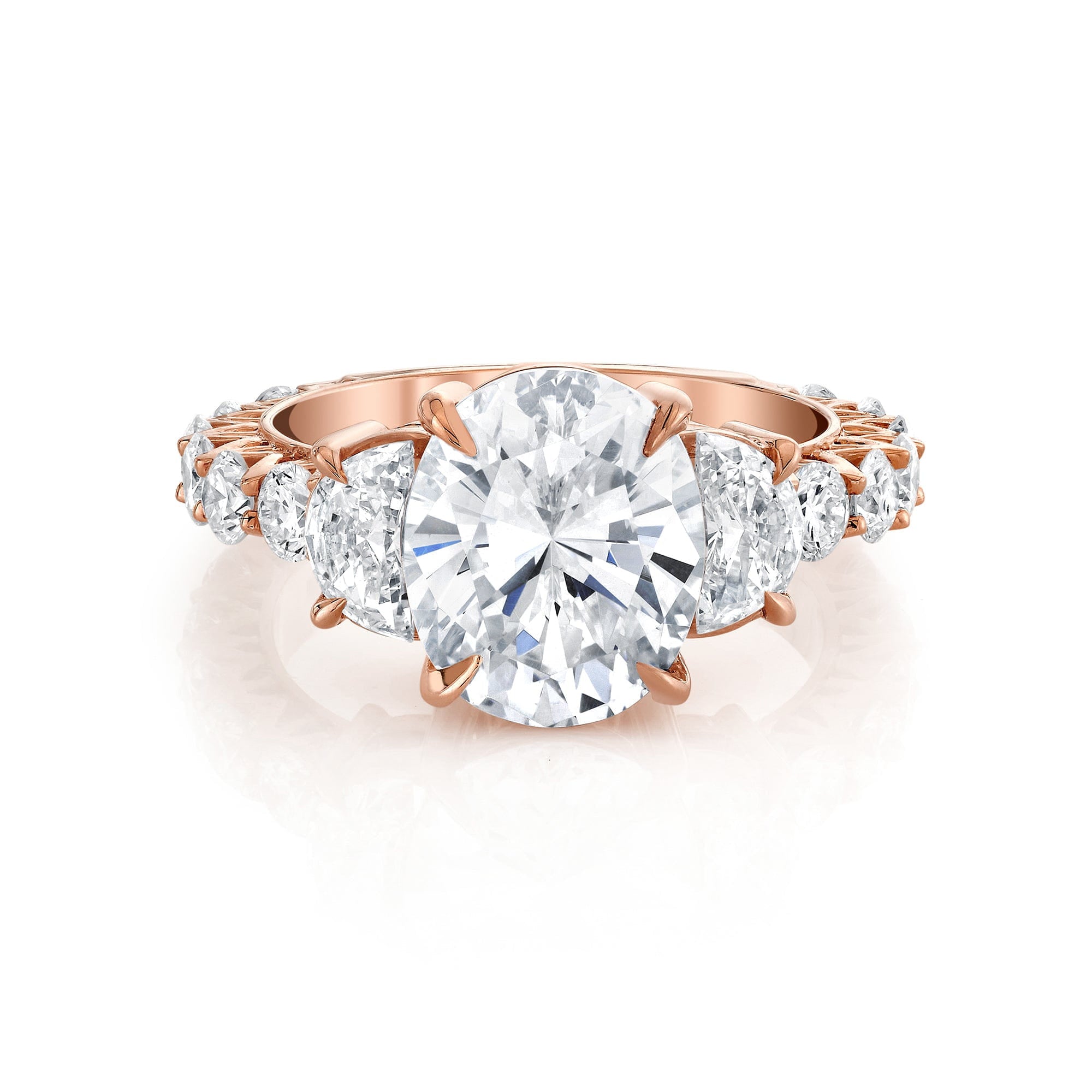 MICHAEL M Engagement Rings 18K Rose Gold Meksian R908-4 Oval R908-4