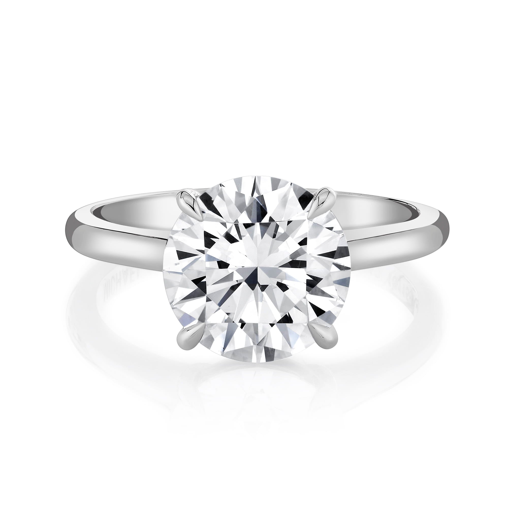 MICHAEL M Engagement Rings 18K White Gold / 4 / 1 *Crown R826 High Polished R826HP-1