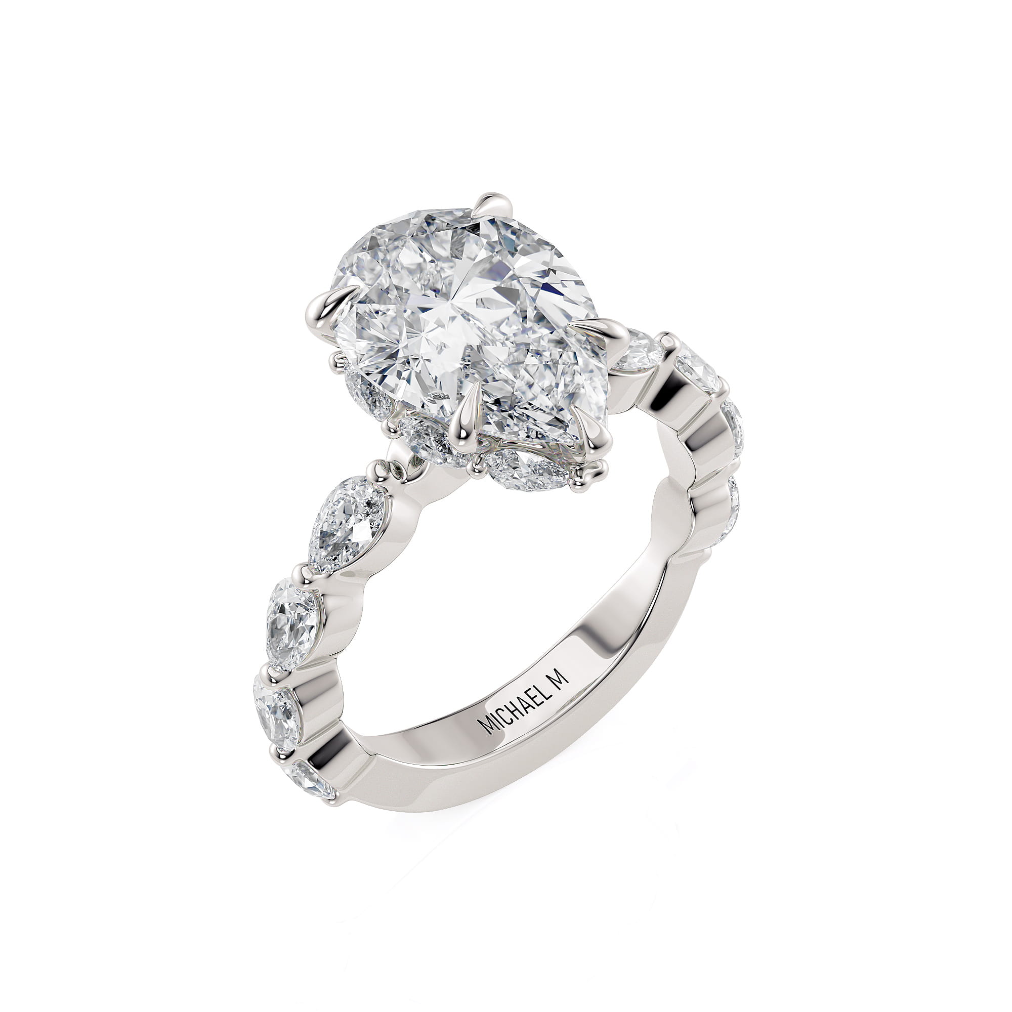 MICHAEL M Engagement Rings 18K White Gold / 4 / 1 Monarch R845