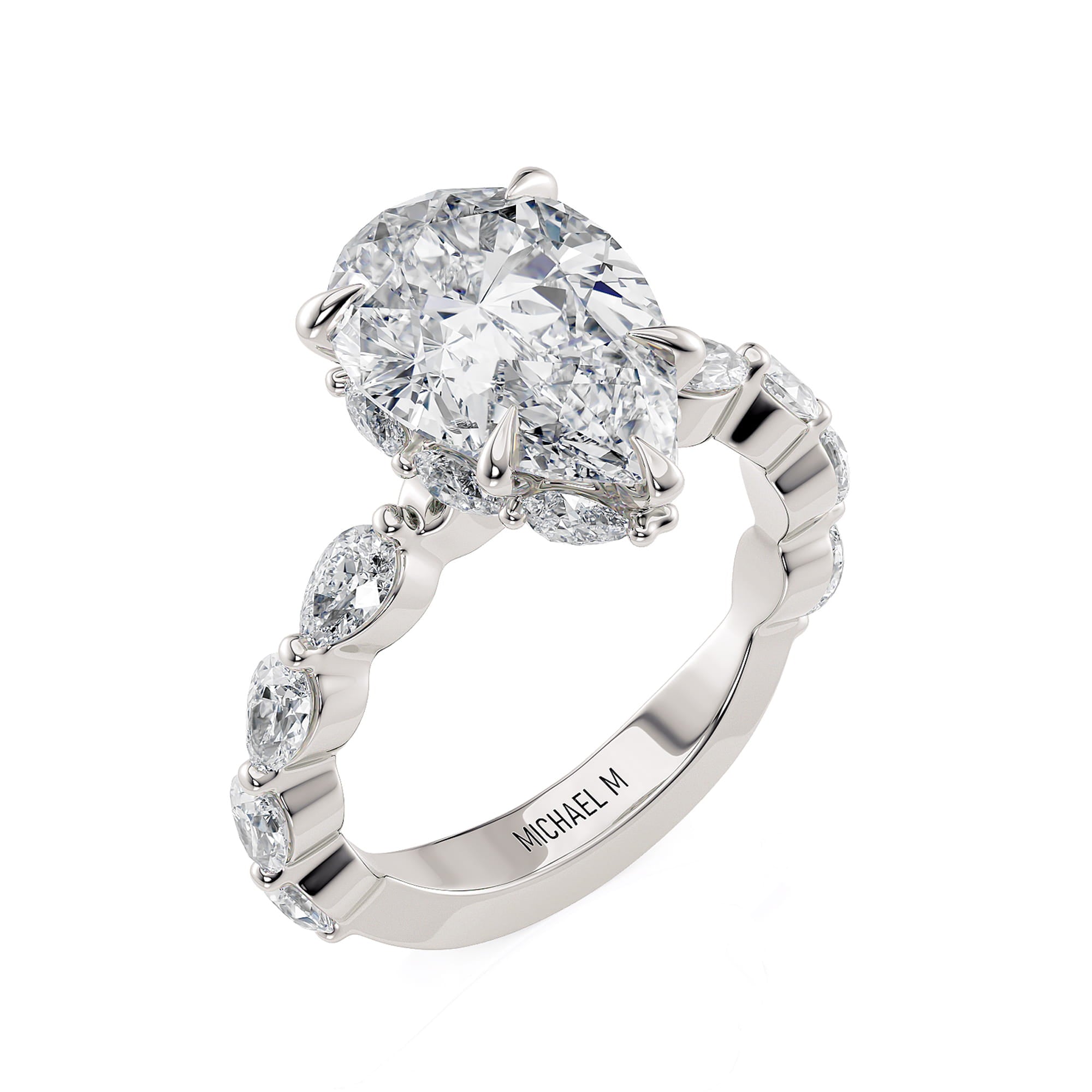 MICHAEL M Engagement Rings 18K White Gold / 4 / 1 Monarch R845 R845-1
