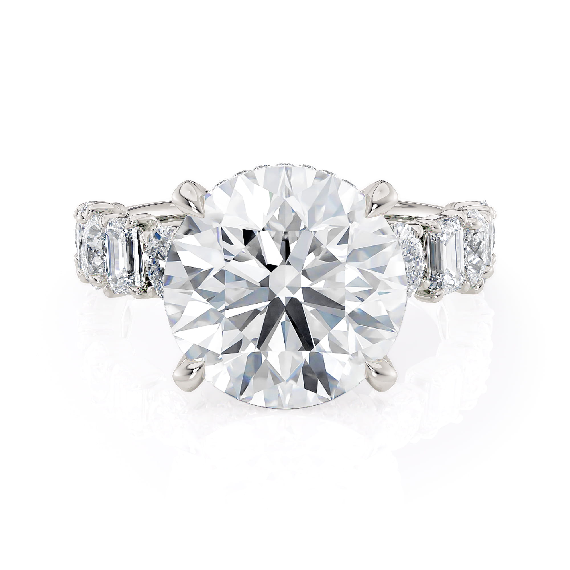 MICHAEL M Engagement Rings 18K White Gold / 4 / 1 Montage R814 Round R814-1