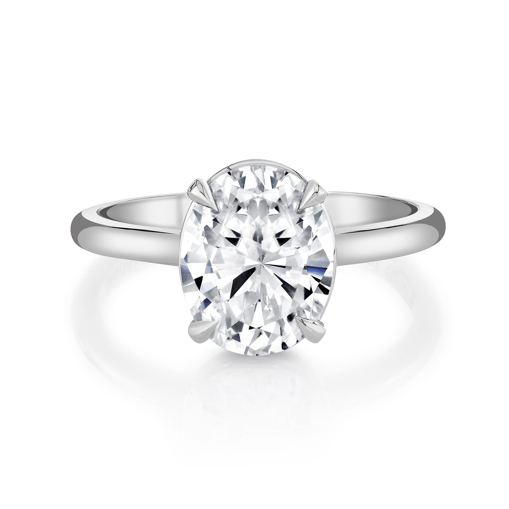 MICHAEL M Engagement Rings 18K White Gold / 4 / 1 Solitaire R750HP R750HP-1