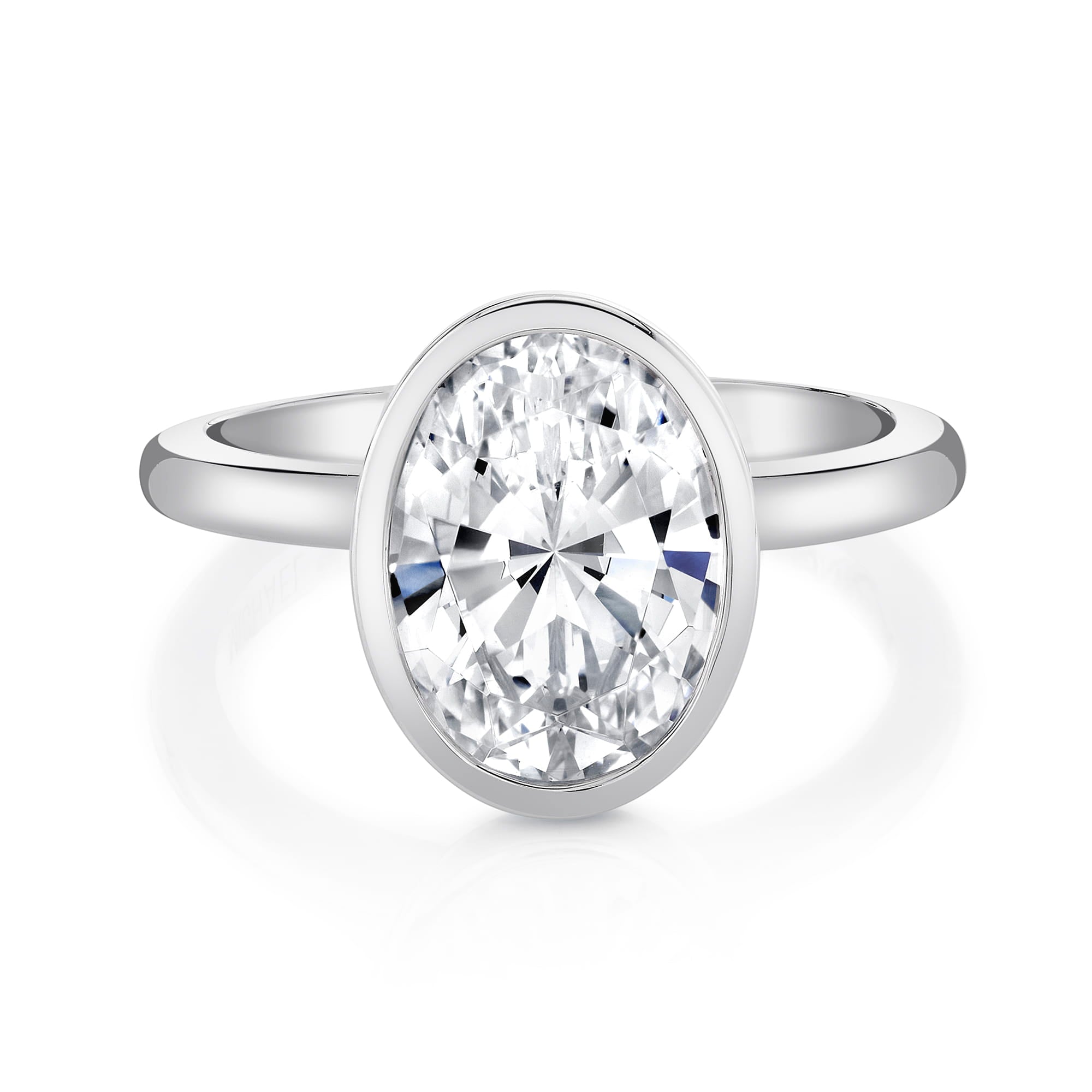 MICHAEL M Engagement Rings 18K White Gold / 4 / 1 Solitaire R838 R838-1-OV