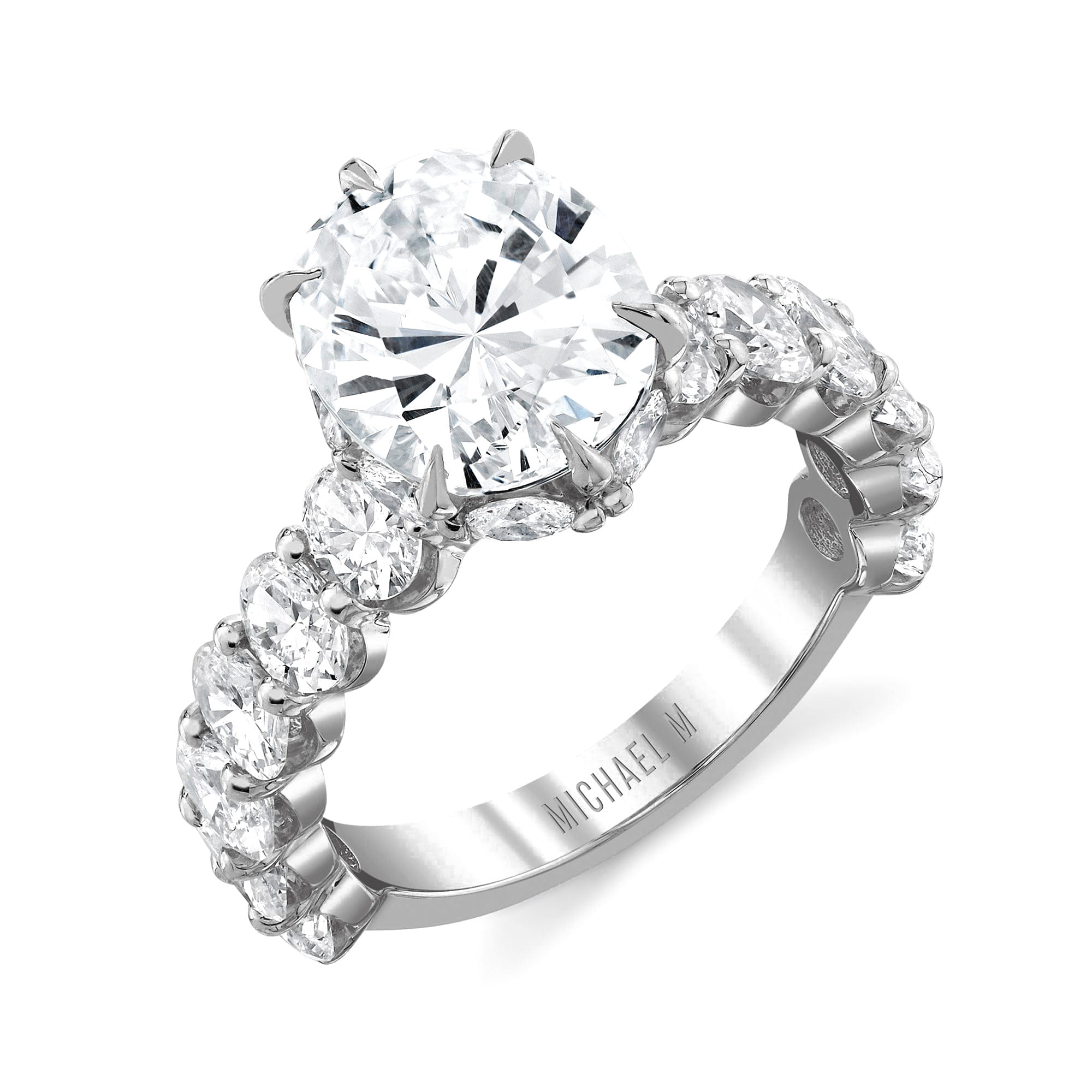 MICHAEL M Engagement Rings 18K White Gold / 4 Monarch R842-4 R842-4RD