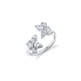 MICHAEL M Engagement Rings 18K White Gold / 4 Montage Cluster Bypass Ring F412-4-WG