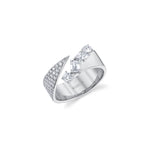MICHAEL M Engagement Rings 18K White Gold / 4 Montage Diamond Split Band With Pave B551-4-WG