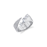 MICHAEL M Engagement Rings 18K White Gold / 4 Montage Diamond Split Band With Pave B551-4-WG