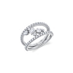MICHAEL M Engagement Rings 18K White Gold / 4 Montage Single Cluster Tension Band F414-4-WG