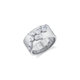 MICHAEL M Engagement Rings 18K White Gold / 4 Montage Wide Cluster Band B549-4-WG