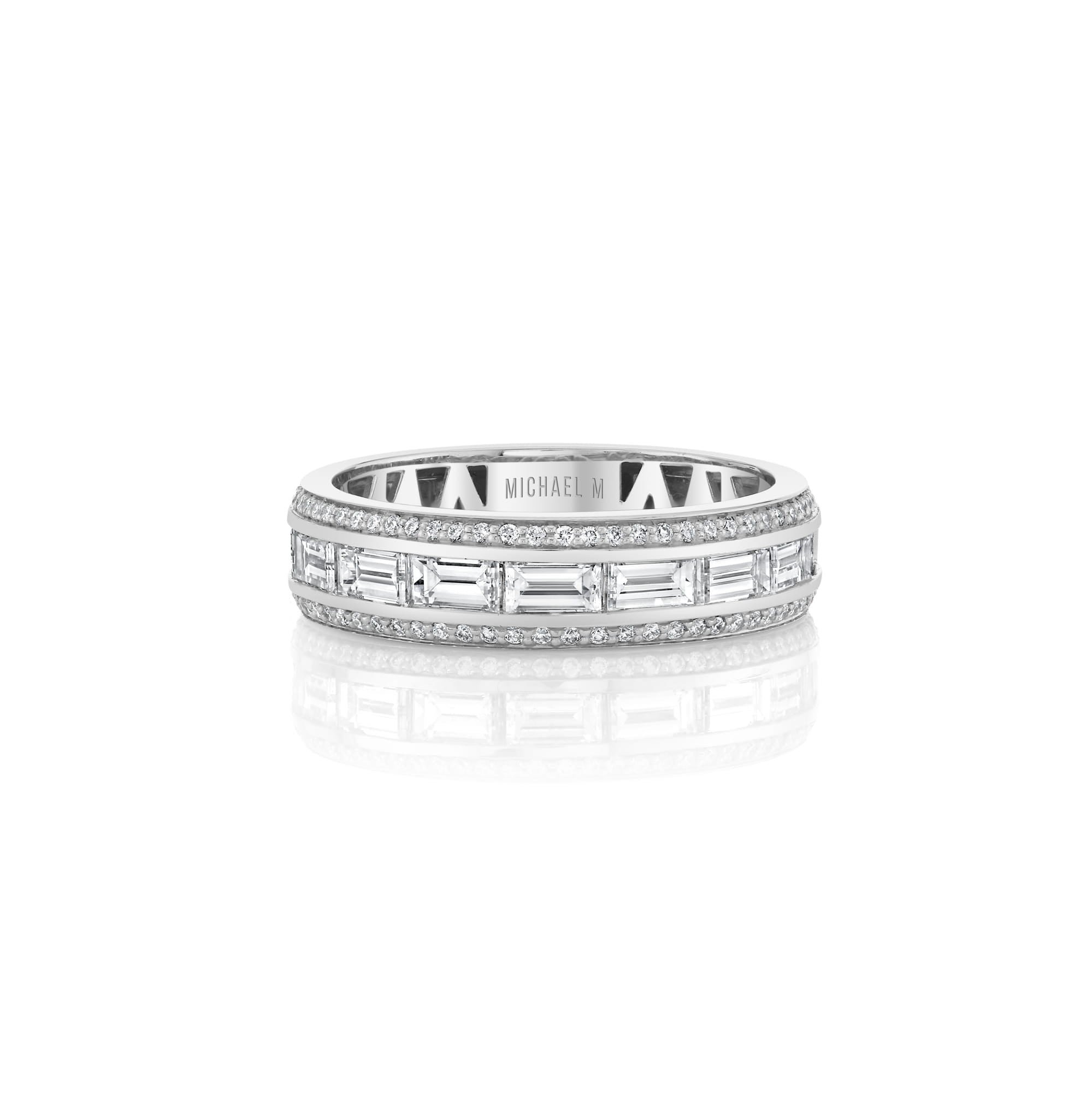 MICHAEL M Engagement Rings 18K White Gold / 4 Wedding Band MB124-H MB124-H