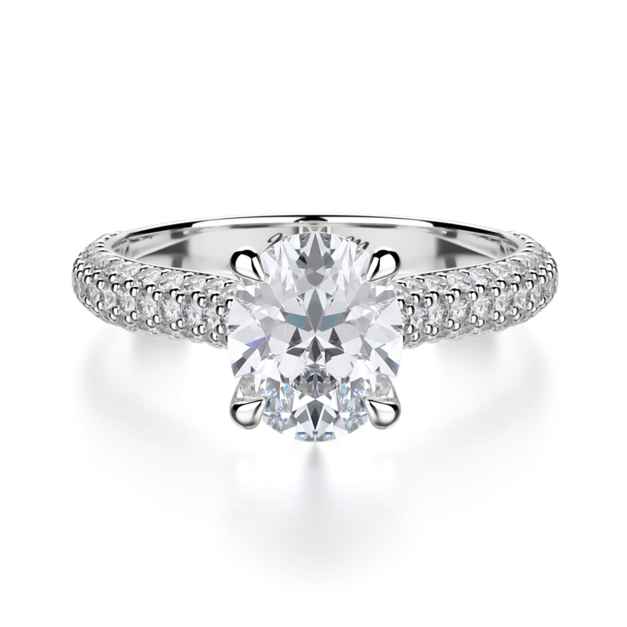 MICHAEL M Engagement Rings 18K White Gold Crown R708-2 R708-2