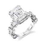 MICHAEL M Engagement Rings 18K White Gold EDIT not sure of color Icons R824-7 Emerald ICR824-7EM