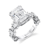 MICHAEL M Engagement Rings 18K White Gold EDIT not sure of color Icons R824-7 Emerald ICR824-7EM