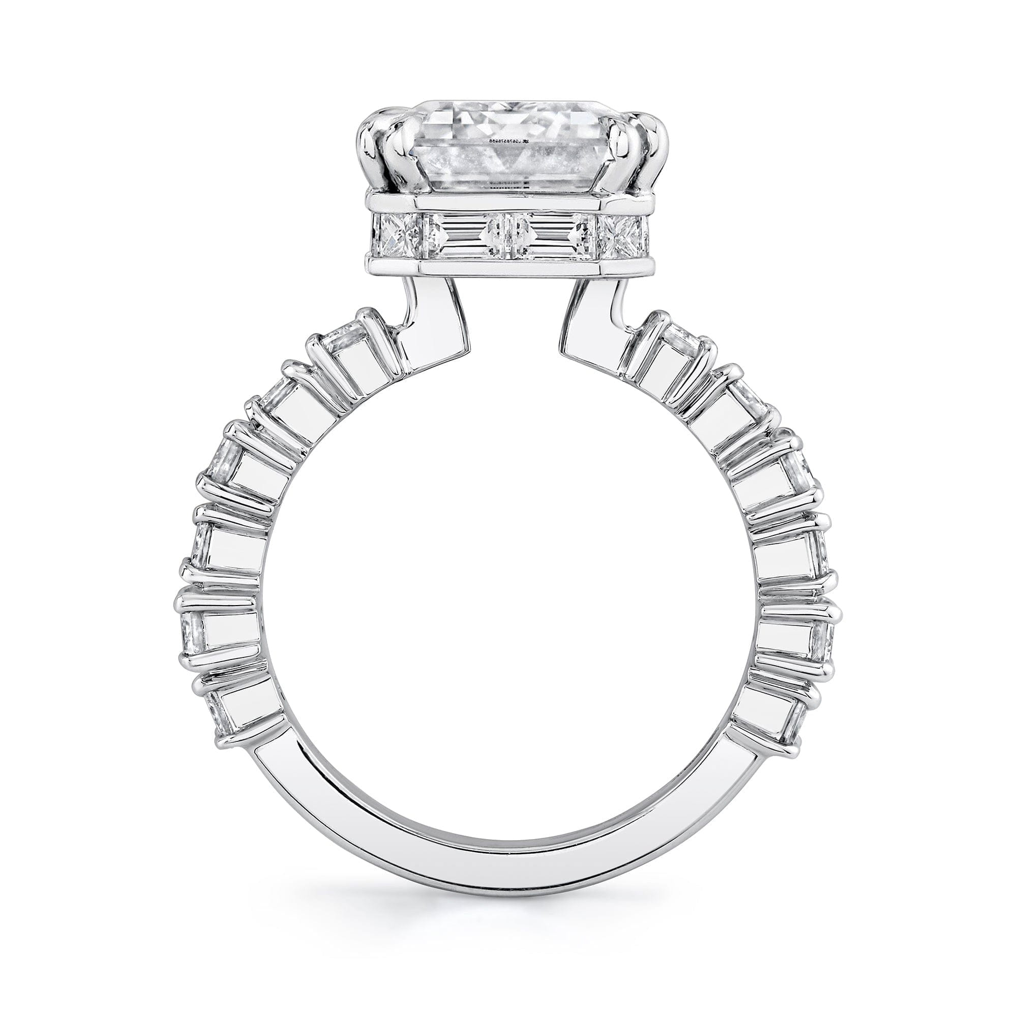MICHAEL M Engagement Rings 18K White Gold EDIT not sure of color Icons R824-7 Emerald ICR824-7EM