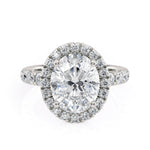 MICHAEL M Engagement Rings 18K White Gold Europa R320L-3-OV R320L-3-OV-WG