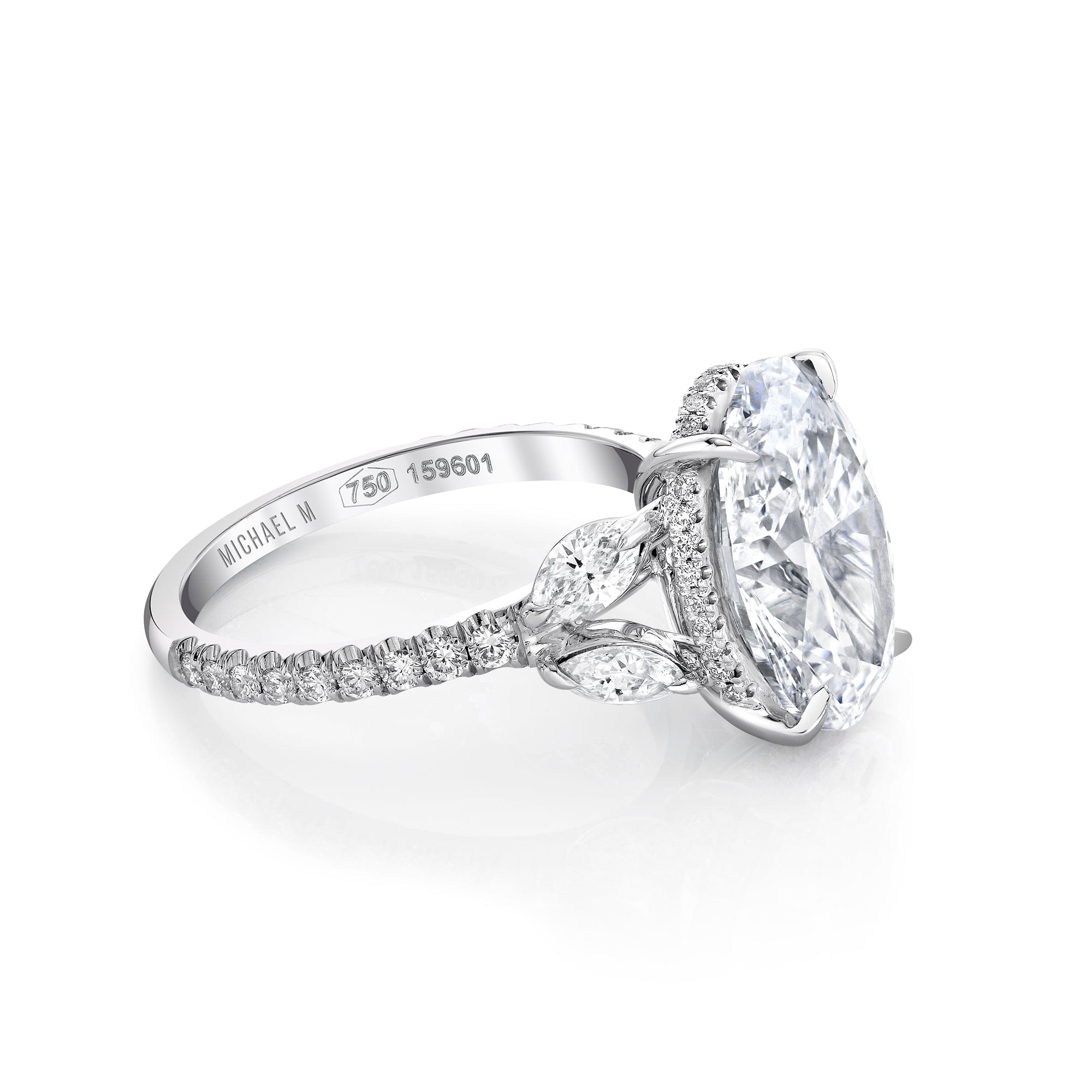 MICHAEL M Engagement Rings 18K White Gold Icons R844-5-OV