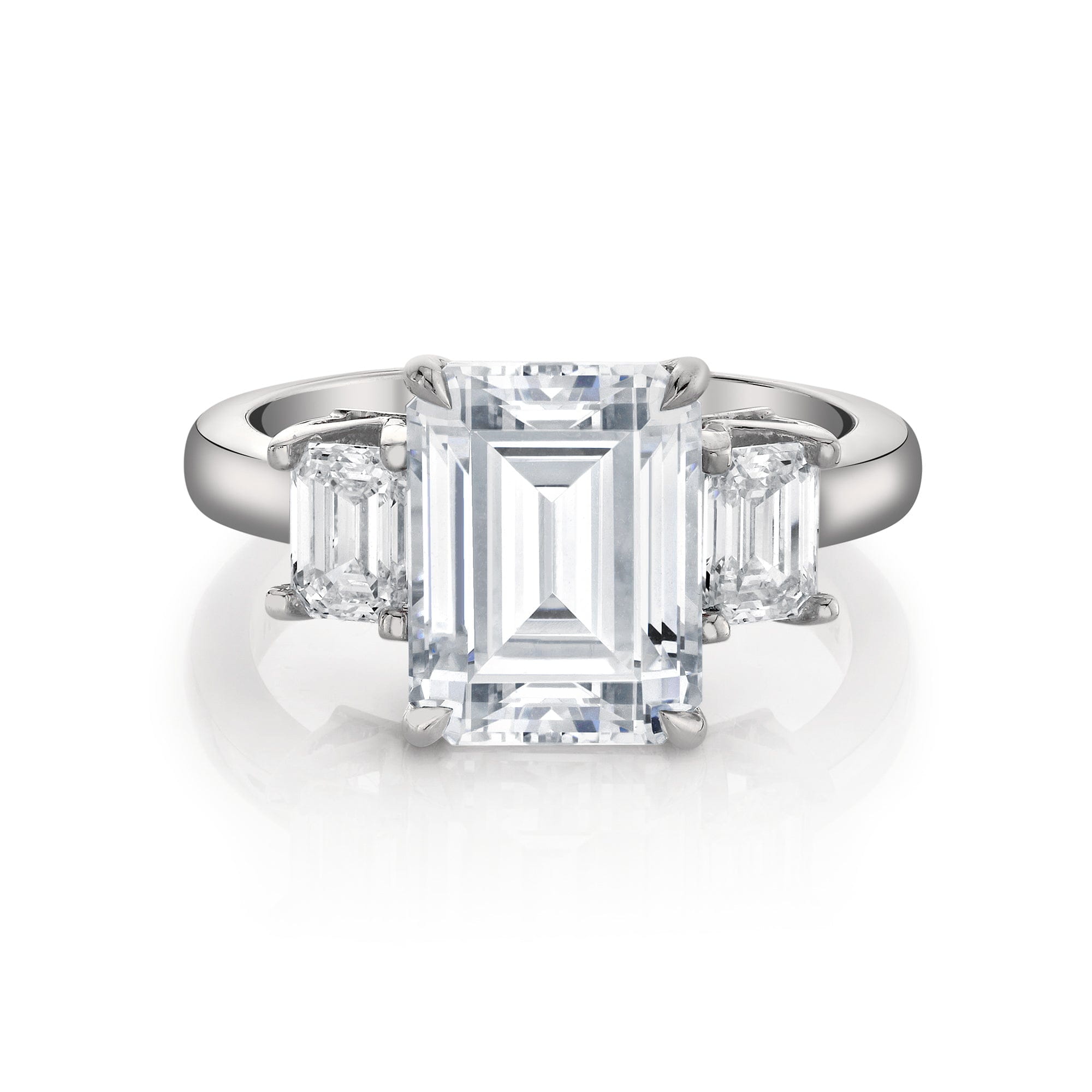 MICHAEL M Engagement Rings 18K White Gold Meksian R907-3 Emerald R907-3