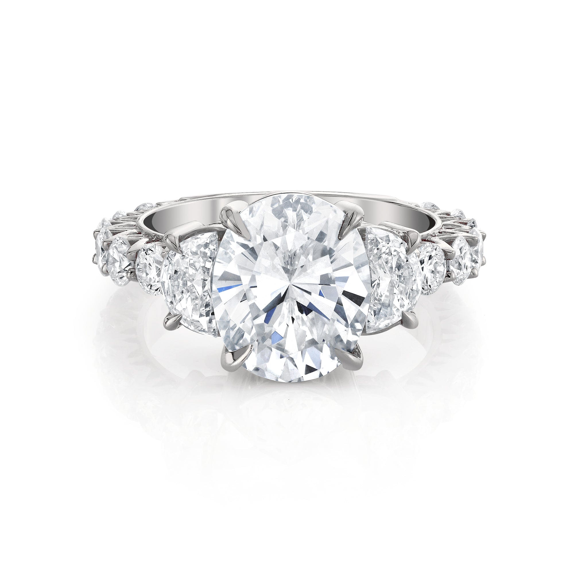 MICHAEL M Engagement Rings 18K White Gold Meksian R908-4 Oval R908-4