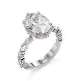 MICHAEL M Engagement Rings 18K White Gold Monarch R837-3 Oval R837-3-OV-WG