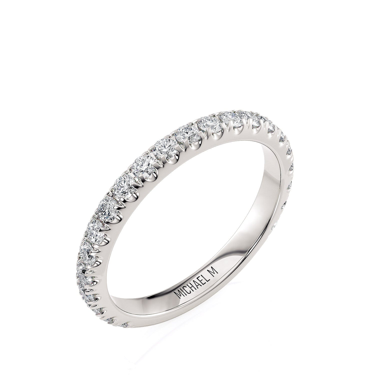 MICHAEL M Engagement Rings 18K White Gold Wedding Band R660B