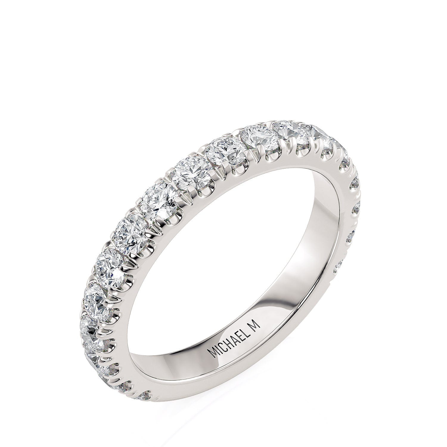 MICHAEL M Engagement Rings 18K White Gold Wedding Band R793B