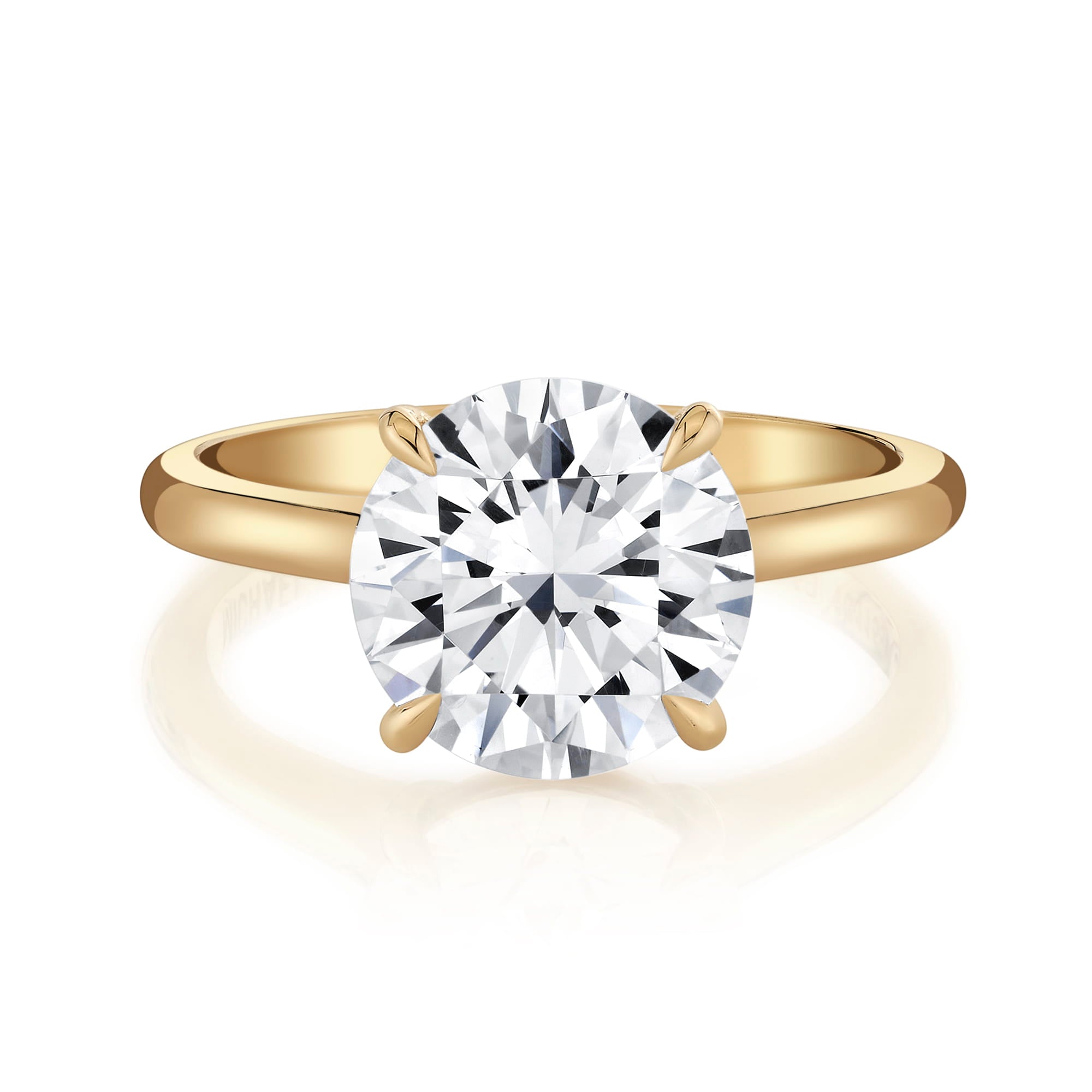 MICHAEL M Engagement Rings 18K Yellow Gold / 4 / 1 *Crown R826 High Polished R826HP-1