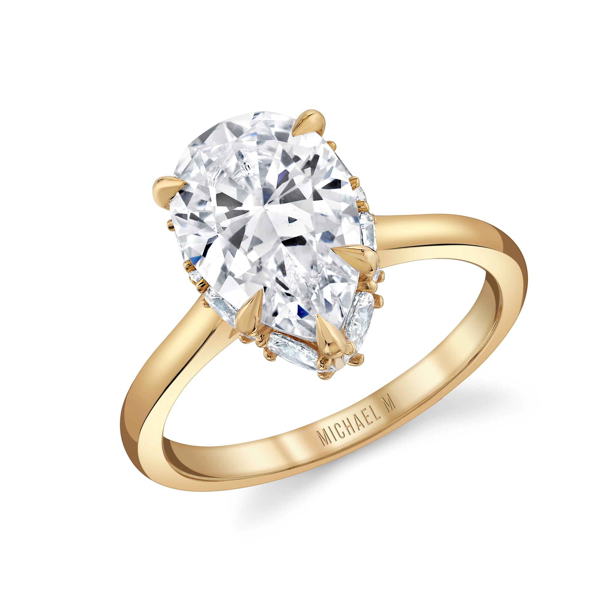 MICHAEL M Engagement Rings 18K Yellow Gold / 4 / 1 Monarch R839 Pear R839-1