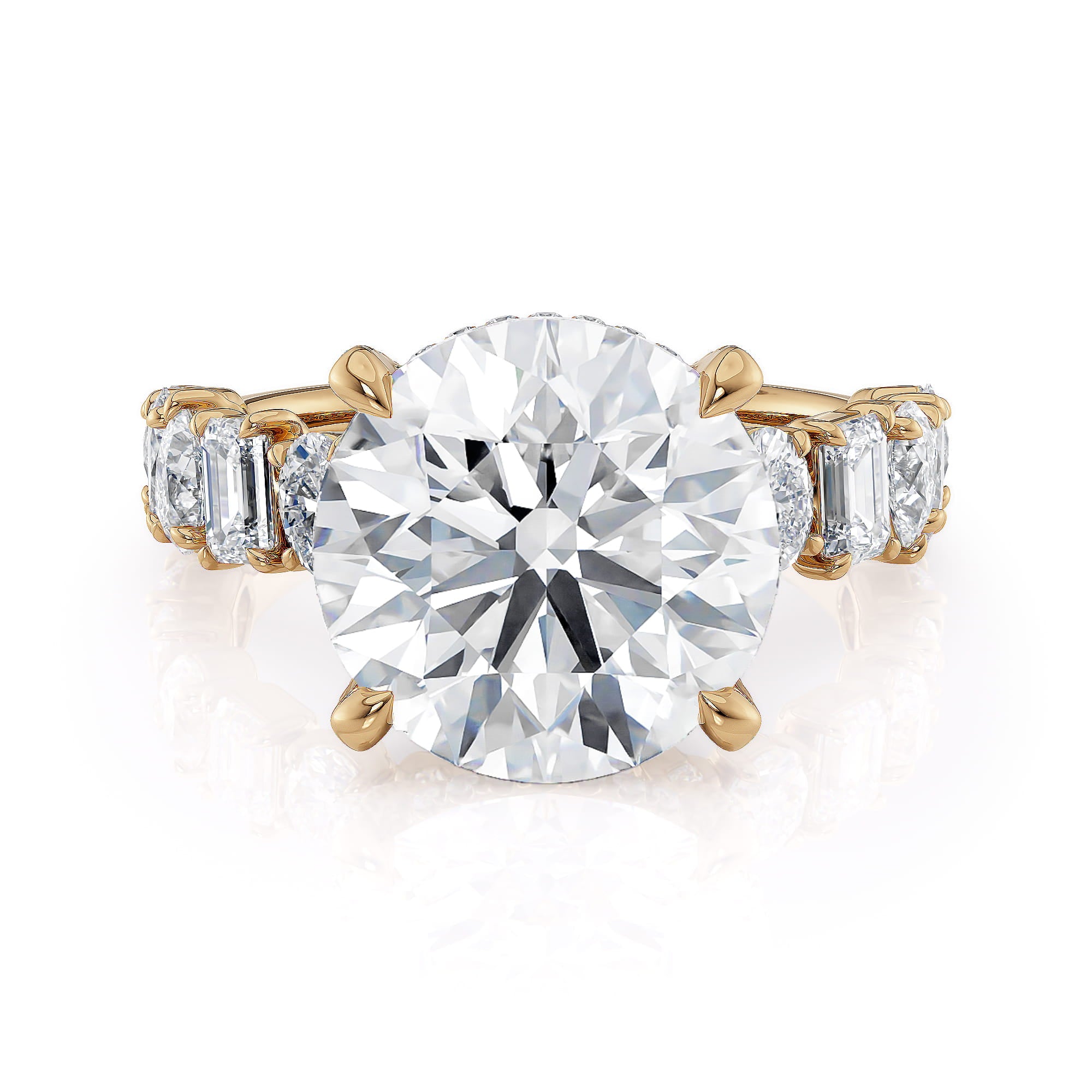 MICHAEL M Engagement Rings 18K Yellow Gold / 4 / 1 Montage R814 Round R814-1