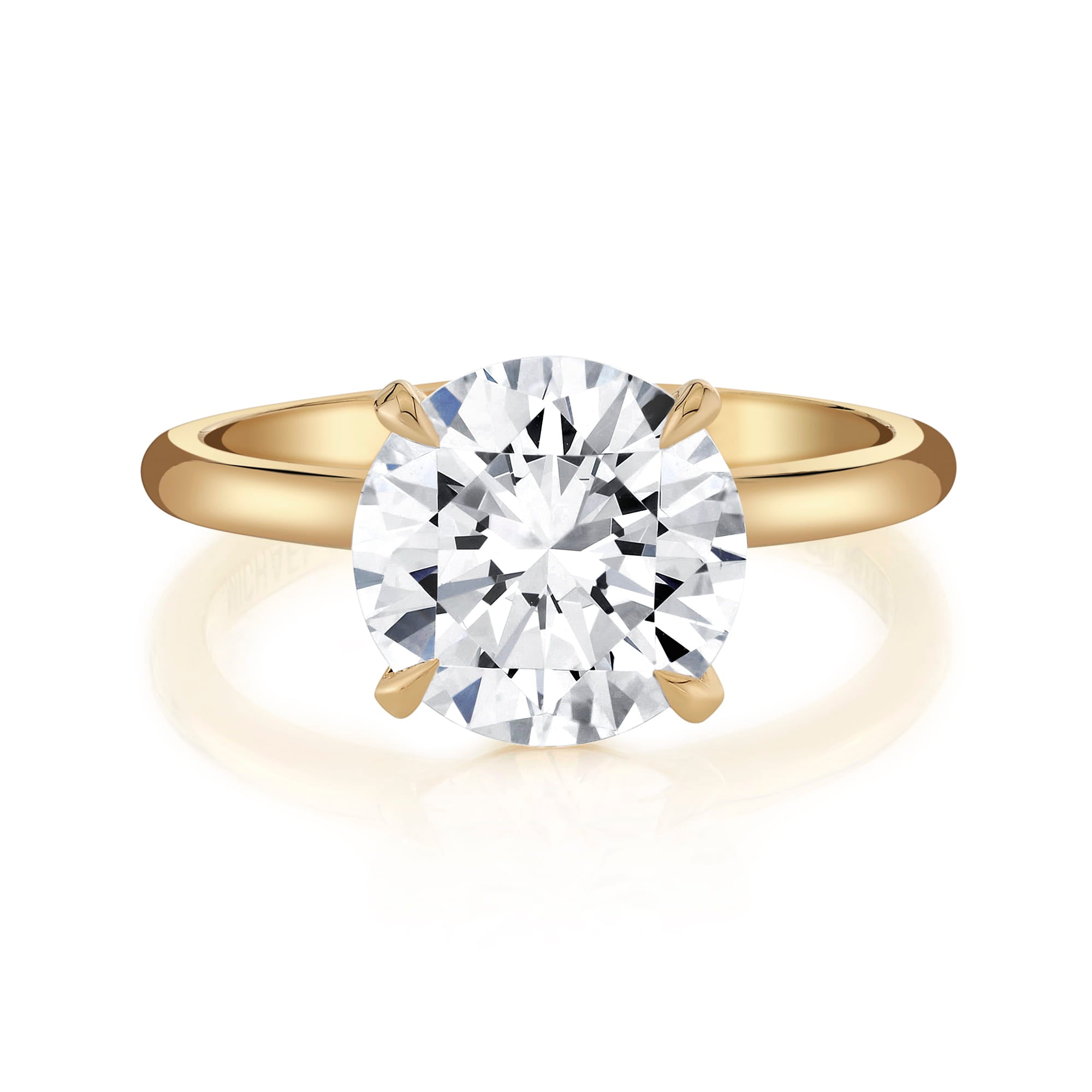 MICHAEL M Engagement Rings 18K Yellow Gold / 4 / 1 Solitaire R706 High Polished R706HP-1