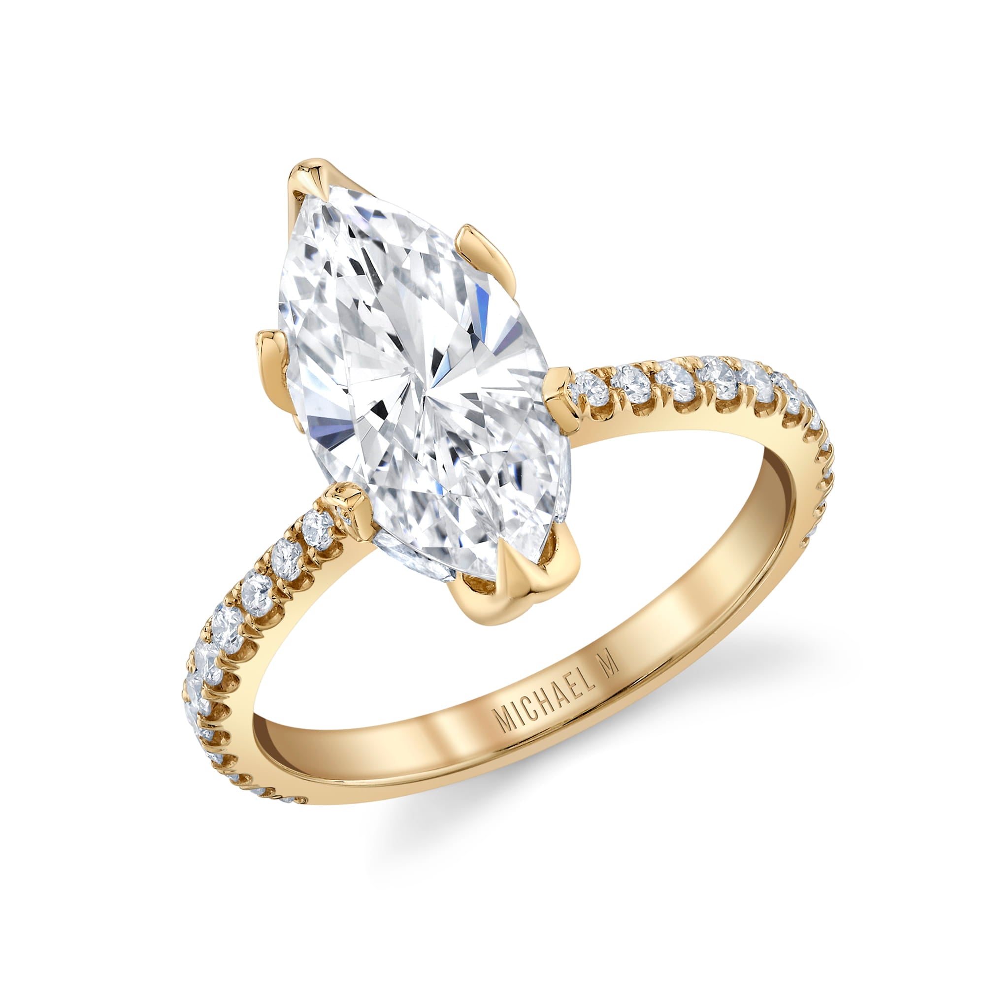 MICHAEL M Engagement Rings 18K Yellow Gold / 4 / 1 Tulip R850U R850U-1