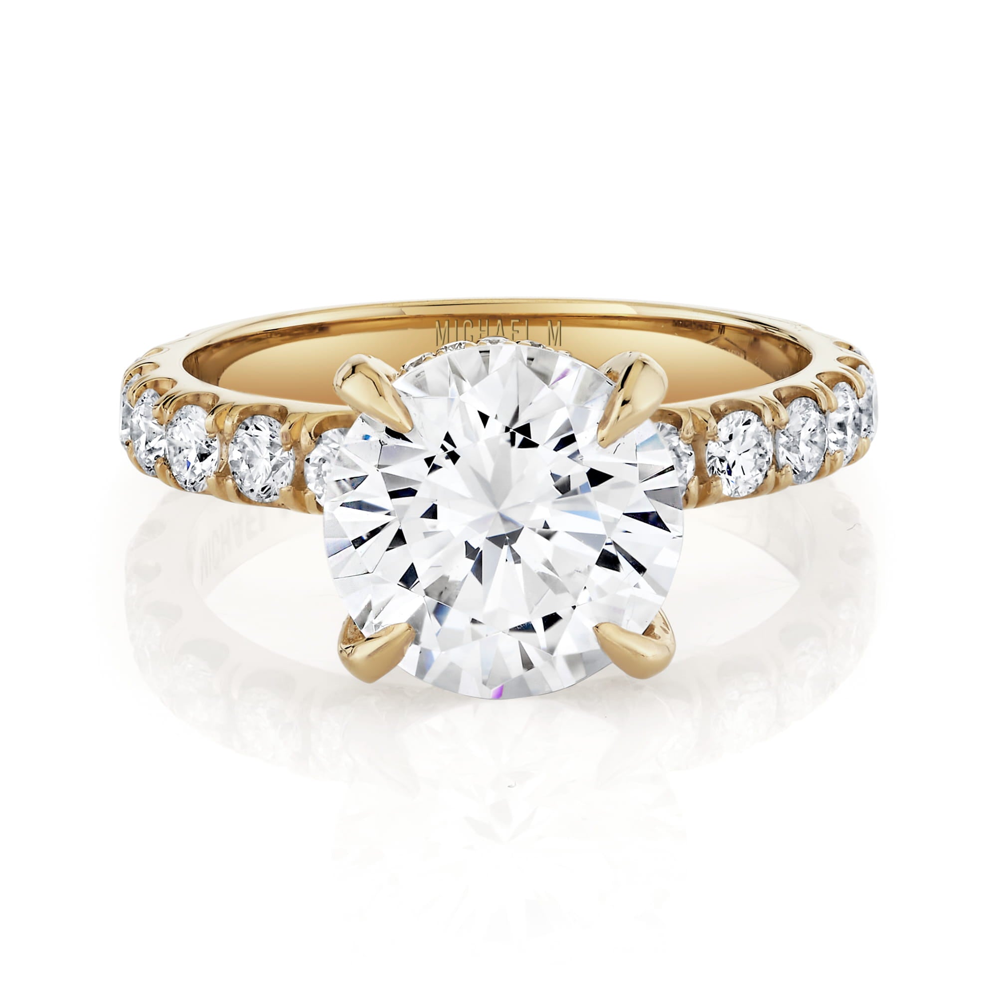 MICHAEL M Engagement Rings 18K Yellow Gold / 4 Crown R731-3 Round R731-3RD