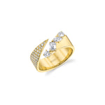 MICHAEL M Engagement Rings 18K Yellow Gold / 4 Montage Diamond Split Band With Pave B551-4-YG