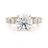 MICHAEL M Engagement Rings 18K Yellow Gold / 5 Icons - Meksian Round Hidden Halo IR902-4RD