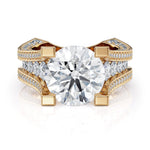 MICHAEL M Engagement Rings 18K Yellow Gold / 5 Strada Round Triple Row ICR302-4.25RD