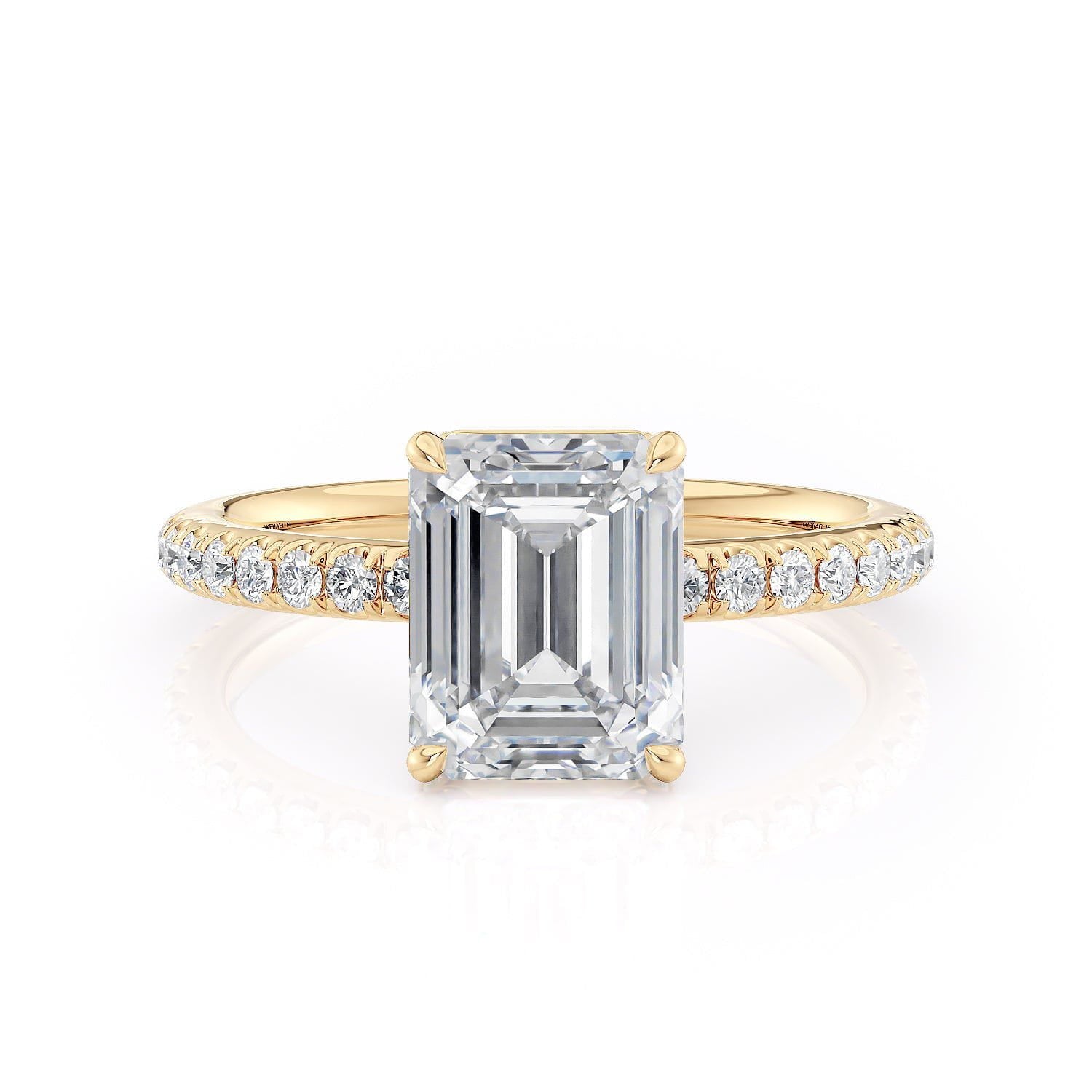 MICHAEL M Engagement Rings 18K Yellow Gold CROWN R715-2 Emerald R715-2EMYG
