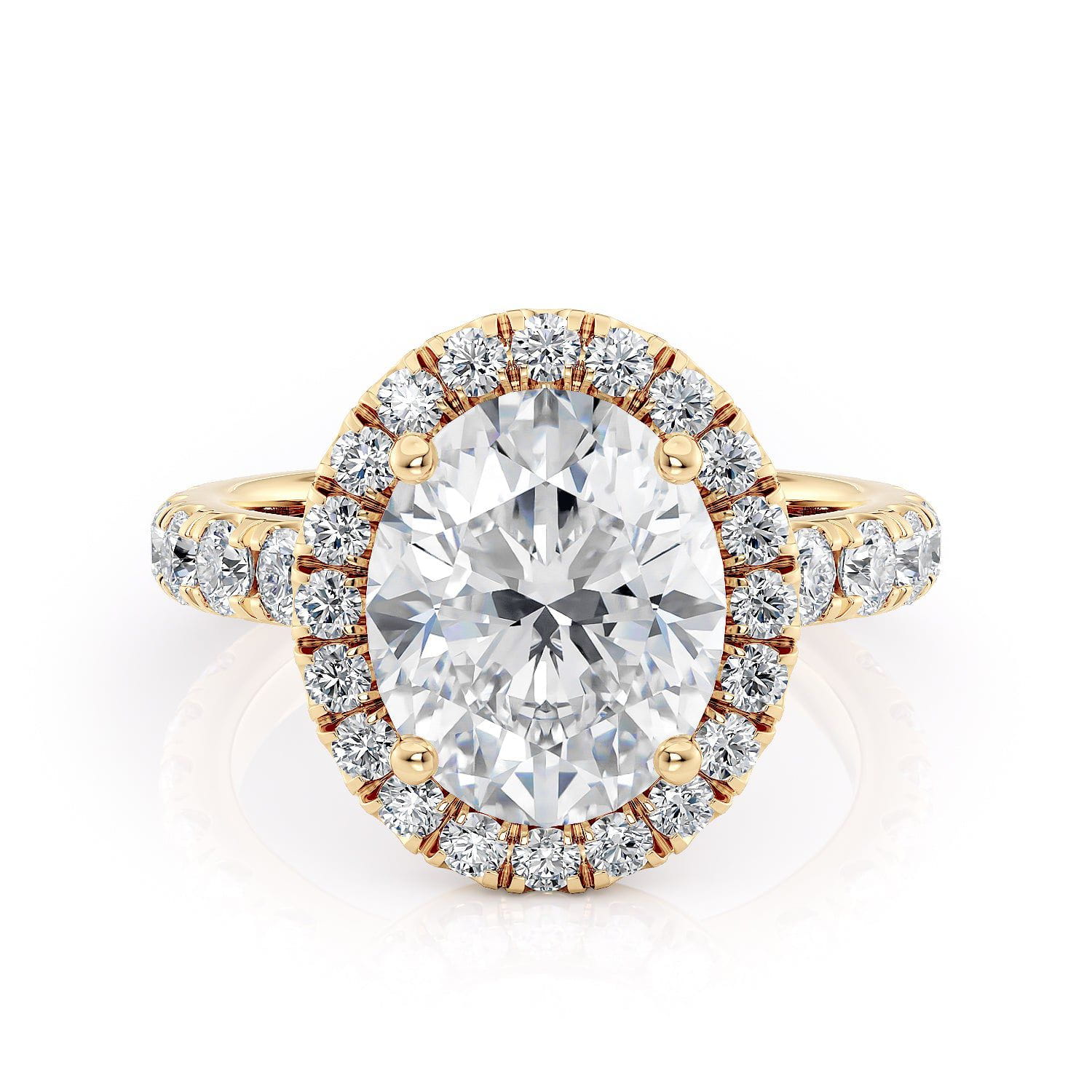 MICHAEL M Engagement Rings 18K Yellow Gold Europa R320L-3-OV R320L-3-OV-YG