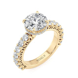 MICHAEL M Engagement Rings 18K Yellow Gold Meksian R901-2 Round