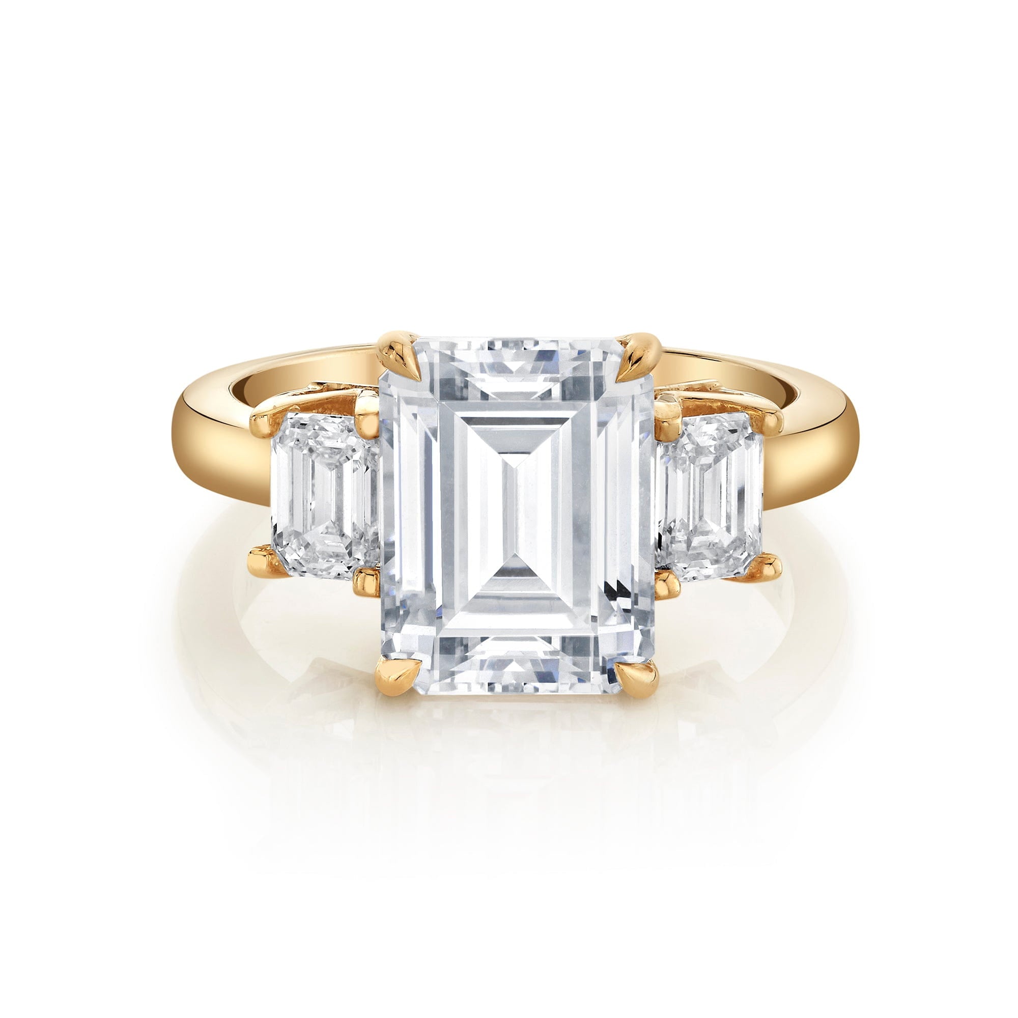 MICHAEL M Engagement Rings 18K Yellow Gold Meksian R907-3 Emerald R907-3