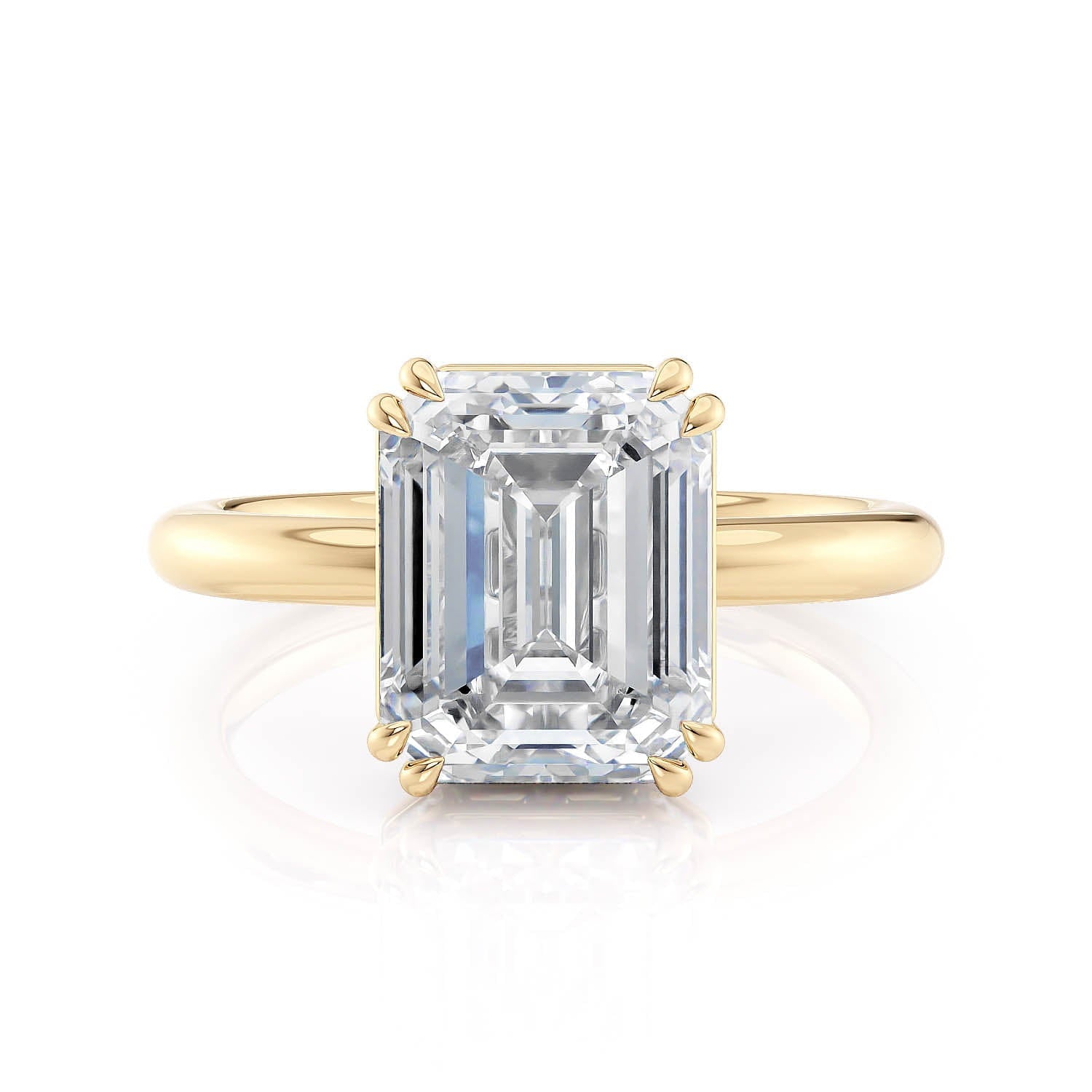 MICHAEL M Engagement Rings 18K Yellow Gold Monarch Emerald Hidden Halo IR809-3EM