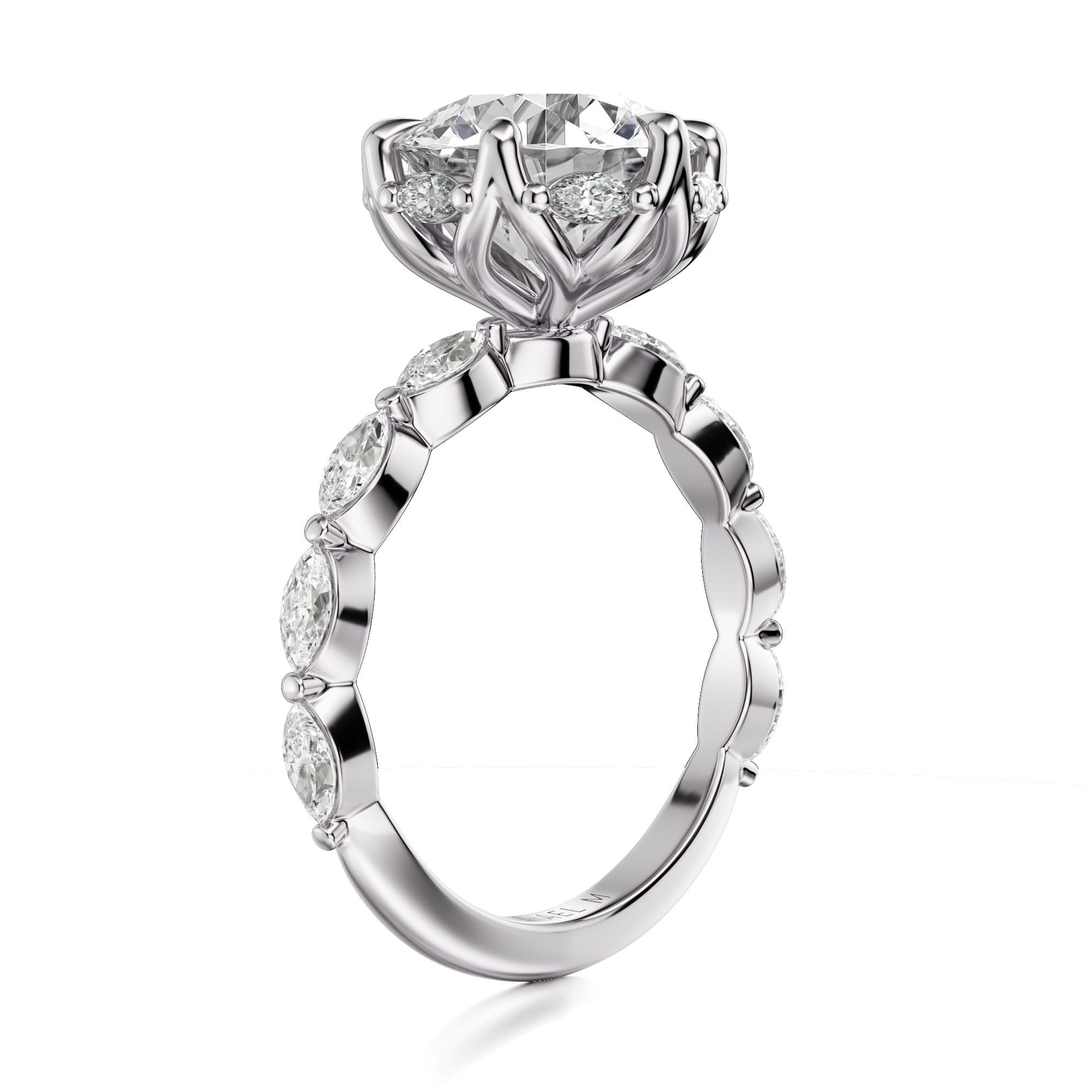 MICHAEL M Engagement Rings Bouquet R856 Round