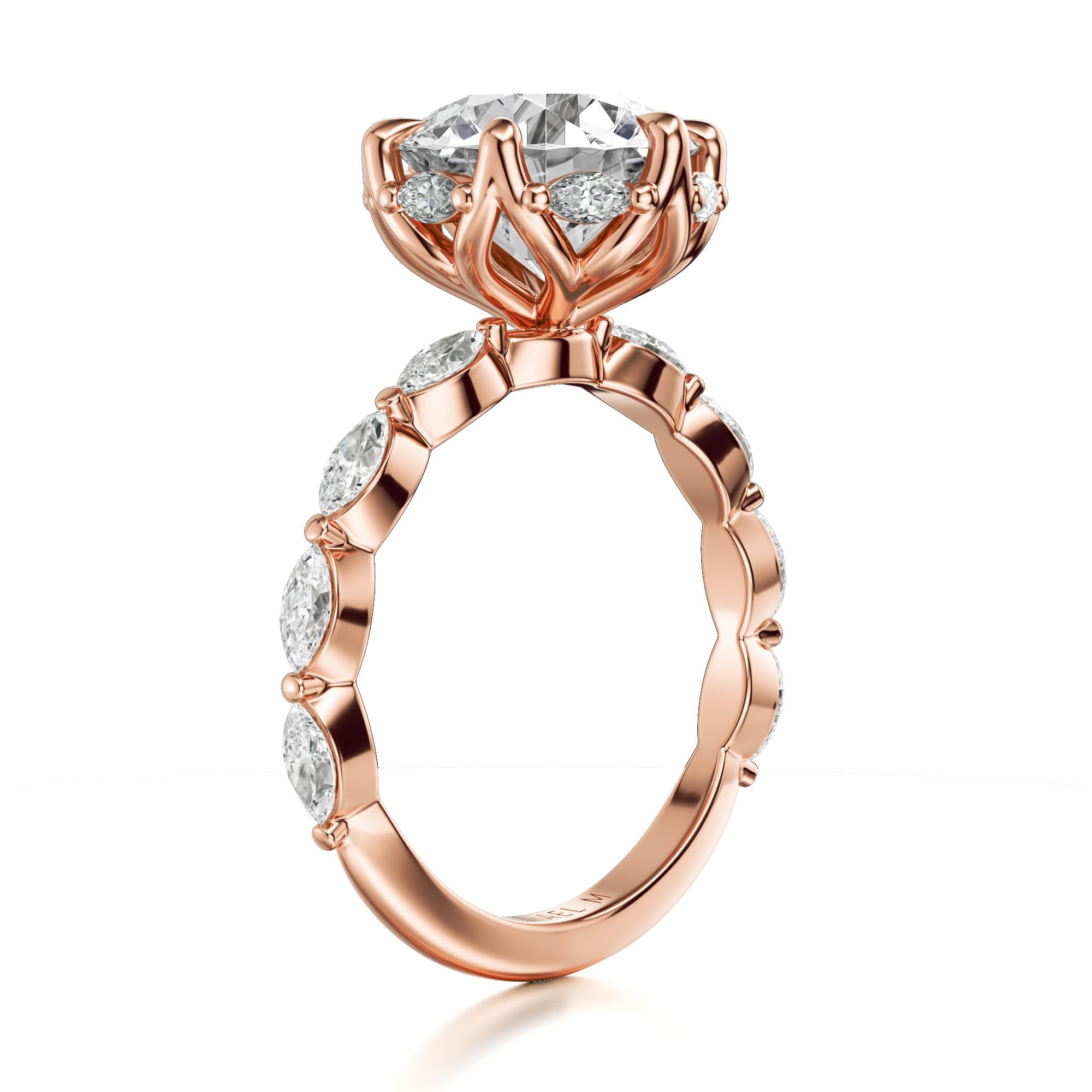 MICHAEL M Engagement Rings Bouquet R856 Round