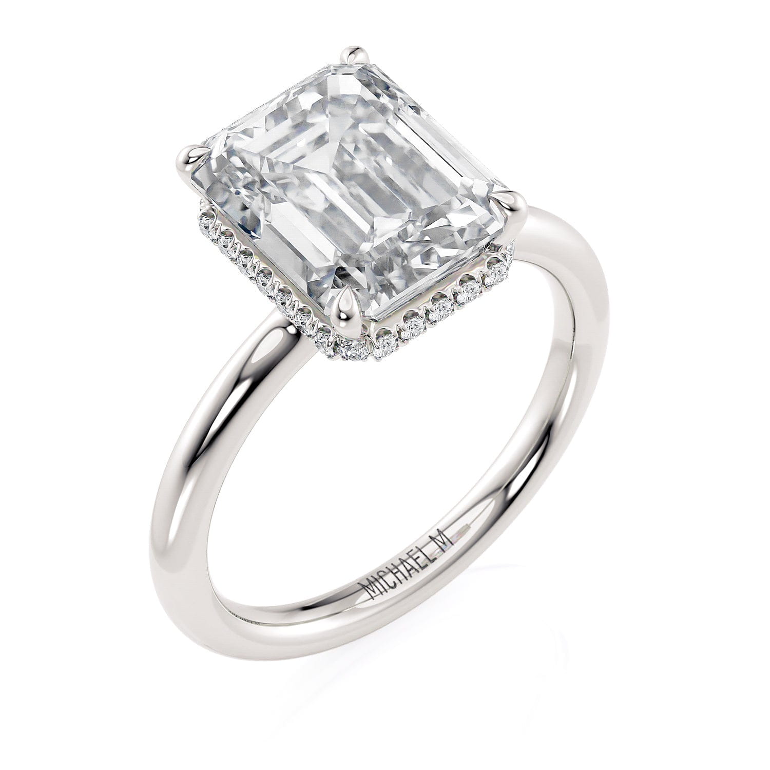 MICHAEL M Engagement Rings CROWN R750-3EM Emerald-Cut Diamond Solitaire