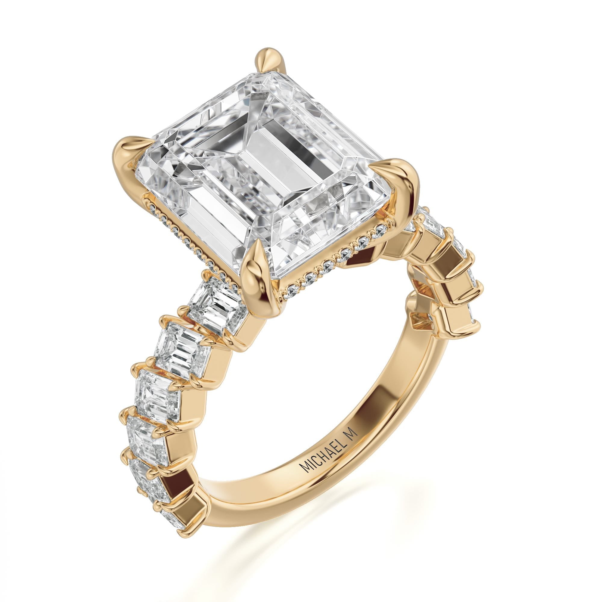 MICHAEL M Engagement Rings Icons - Montage Emerald Hidden Halo
